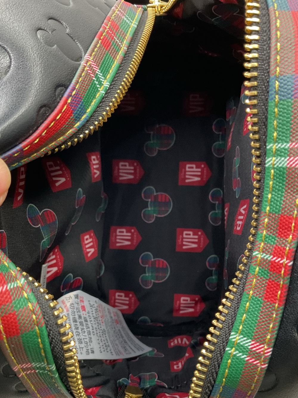 Loungefly Disney Parks Black Mini Backpack VIP Tours Plaid - Picture 6 of 13